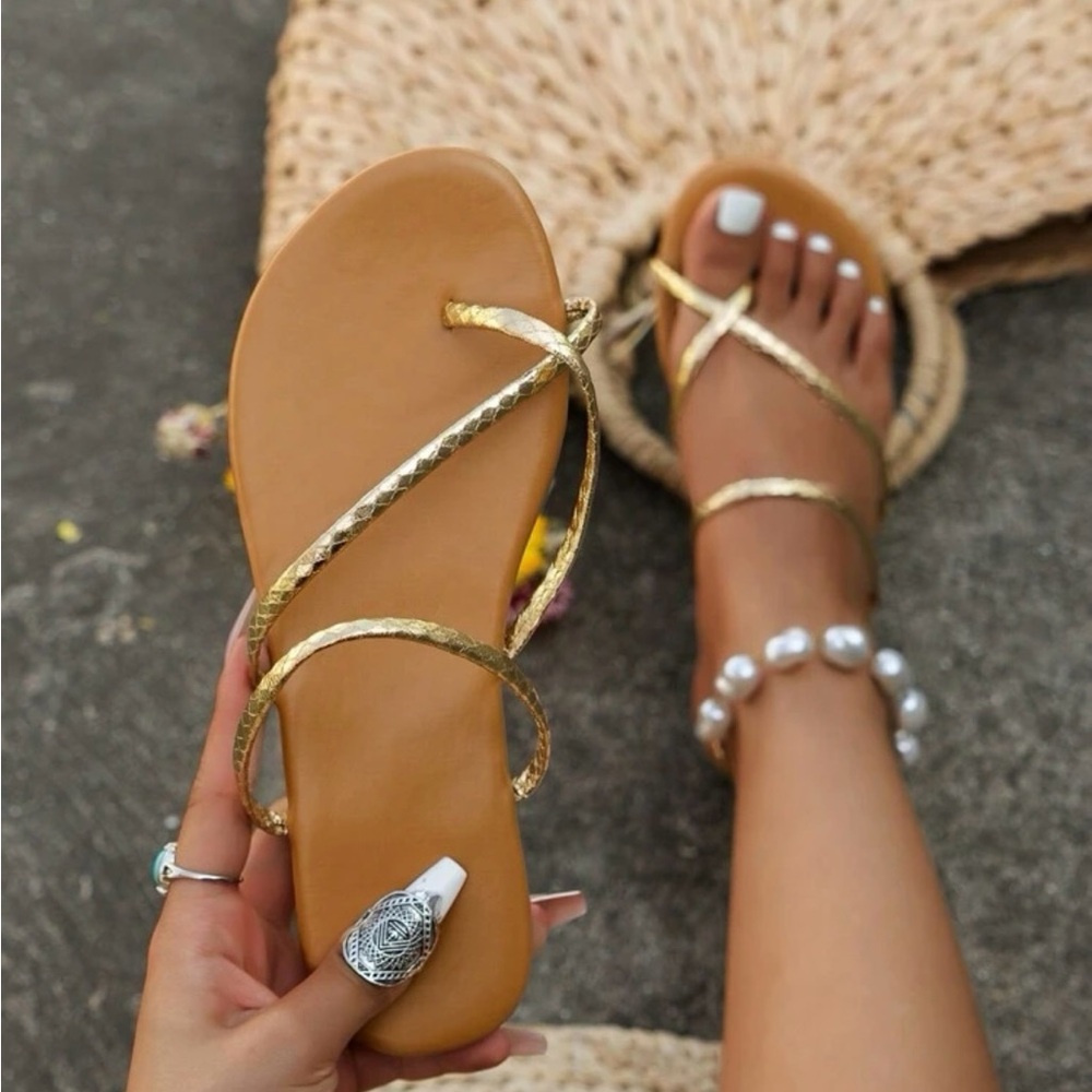 Summer Gold Flip Flop